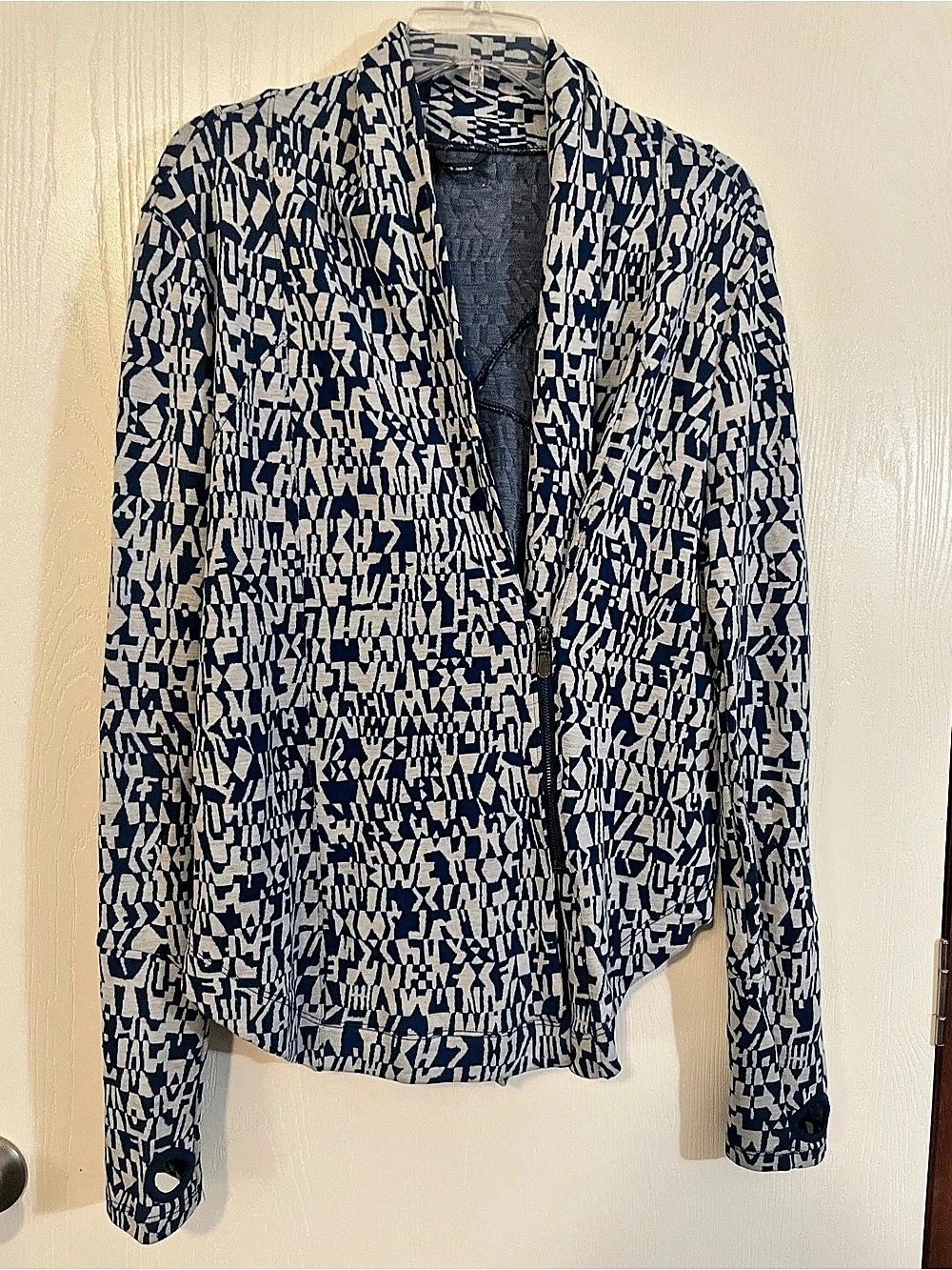 Oiselle Wazzie Wool Jacquardigan Full Zip Jacket Girl Code Size 10 Read